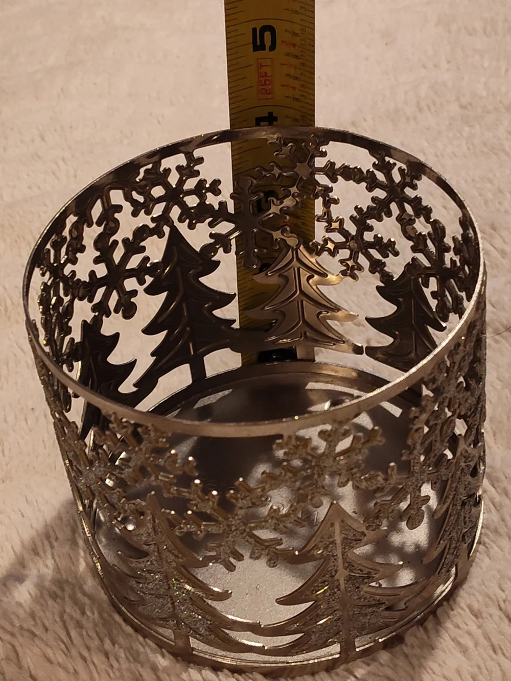 Like-New! Bath & Body Works Silver Snowflake & Pine Tree Candle Holder - Picture 11 of 12